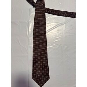 Stafford Mens Silk Blend Micro Dot Pattern‎ Tie Brown Orange Formal Business